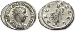 Ancient Coins - AR antoninianus Gordian III, Rome mint circa 239-240 A.D. - AEQVITAS AVG - nearly as minted, heavy 5 gram coin