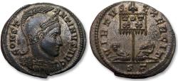 Ancient Coins - AE follis Constantine I The Great, Ticinum mint 319-320 A.D. - about 80% silvering remaining -