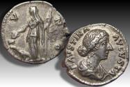 Ancient Coins - AR denarius Faustina II Junior, Rome mint 147-175 A.D.
