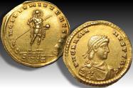 Ancient Coins - AV solidus Gratian / Gratianus, Treveri (Trier) mint circa 367 A.D. - PRINCIPIVM IVVENTVTIS - rare cointype