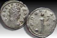 Ancient Coins - Silvered antoninianus Gallienus, Siscia mint circa 266 A.D. - PROVI AVG with II in field - scarce cuirassed bust var.