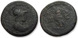Ancient Coins - AE semis Domitian, Rome mint circa 86 A.D. - rare Flavian cointype struck under Domitian