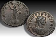 Ancient Coins - Silvered antoninianus Probus, Siscia mint 5th officina circa 280 A.D. - PAX AVGVSTI / XXI / V in right field -