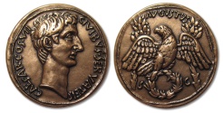 World Coins - France 5th Republic: large copper medal Roman emperor Augustus