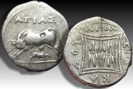 Ancient Coins - AR drachm Illyria, Apollonia - under AGIAS and EPIKADES magistrates - circa 230-50 B.C.