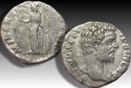Ancient Coins - AR denarius Clodius Albinus as Caesar, Rome mint circa 194-195 A.D. - MINER PACIF COS II -