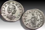 Ancient Coins - AR denarius Julia Maesa, grandmother of Elagabalus, Rome mint circa 218-220 A.D.