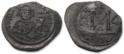 Ancient Coins - 36mm follis Heraclius with Heraclius Constantine, Seleucia Isauriae mint 616-617 A.D. - huge coin, rare!