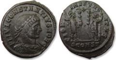 Ancient Coins - Constantius II Caesar AE follis, Arelate (Arles) 333-334 A.D. - Star + SCONST -