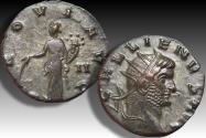 Ancient Coins - Silvered antoninianus Gallienus, Siscia circa 267-268 A.D. - PROVI AVG, II - nearly as minted, fully silvered (toned)