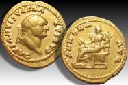 Ancient Coins - AV gold aureus Vespasian / Vespasianus, Rome mint 77-78 A.D. - ANNONA AVG reverse - nicely centered