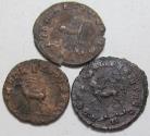 Ancient Coins - Group of 3x Antoninianus Gallienus Rome mint circa 267-268 A.D. - 3 coins from Gallienus's animal series: gazelle/doe/centaur -