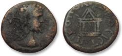 Ancient Coins - AE 16 (assarion) Septimius Severus, - Nikopolis ad Istrum 193-211 A.D. -- temple --
