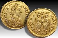 Ancient Coins - AV gold solidus Valentinian II / Valentinianus II, Treveri (Trier mint) 389-391 A.D.