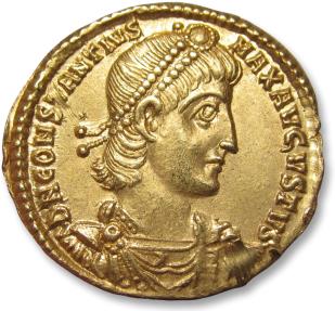 AV gold solidus Constantius II Thessalonica mint circa 355 360