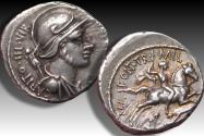 Ancient Coins - AR denarius P. Fonteius P.f. Capito, Rome 55 B.C.