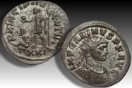 Ancient Coins - Silvered antoninianus Carinus as Augustus, Ticinum mint circa 284-285 A.D. - PRINCIPI IVVENTVT / TXXI -