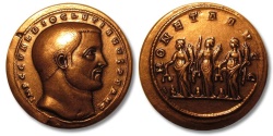World Coins - France 5th Republic: large copper medal Roman emperor Diocletianus