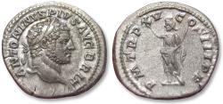 Ancient Coins - AR denarius Caracalla, Rome mint circa 212 A.D. - P M TR P XV COS III P P, Serapis -