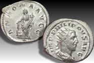 Ancient Coins - AR silver antoninianus Philip I The Arab, Rome mint circa 247-249 A.D. - ANNONA AVGG -
