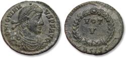 Ancient Coins - AE follis Jovian / Jovianus, Siscia mint 363-364 A.D. - with old collector's ticket, EX Ritter 1984