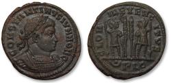 Ancient Coins - Follis Constantine II as Caesar, Lugdunum (Lyon) mint circa 324-325 A.D. - mintmark (pellet-in-crescent)PLG -
