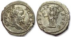 Ancient Coins - AR denarius Septimius Severus, Rome mint circa 202-210 A.D. - FELICITAS AVGG -