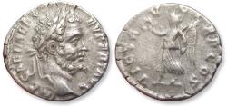 Ancient Coins - AR silver denarius Septimius Severus, Rome mint circa 193-194 A.D. - VICT AVG TR P COS - scarce, first year as Emperor