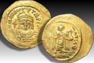 Ancient Coins - AV gold solidus Maurice Tiberius, Constantinople mint 583-601 A.D. - officina Θ (= 9th) -
