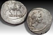 Ancient Coins - AR denarius L. Valerius Acisculus, Rome mint 45 B.C.