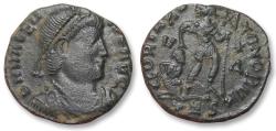 Ancient Coins - AE follis Valens, Thessalonica mint 364-378 A.D. - GLORIA ROMANORVM, var with V, Δ and star in fields -