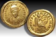 Ancient Coins - AV solidus Arcadius, Constantinople 4th officina circa 403-408 A.D. - scarcer type in great condition -