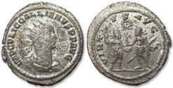 Ancient Coins - AE/BI silvered antoninianus Gallienus, Samosata mint 255-256 A.D. - almost fully silvered & nicely centered -
