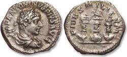 Ancient Coins - AR silver denarius Elagabalus, Rome mint circa 220-222 A.D. - FIDES MILITVM, military standards -