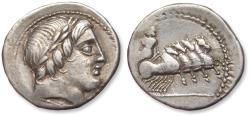 Ancient Coins - AR denarius anonymous issue, Rome 86 B.C.
