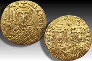 Ancient Coins - AV gold solidus Constantine V Copronymus, with Leo IV and Leo III, Constantinople mint 756-764 A.D.