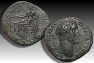Ancient Coins - 32mm AE sestertius Antoninus Pius, Rome 144 A.D. - smoothed & tooled, priced as such -