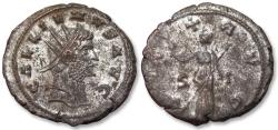 Ancient Coins - Silvered Antoninianus Gallienus Siscia mint circa 267-268 A.D. - PAX AVG, S and I in left and right field - heavy coin