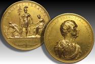 World Coins - RUSSIA 48mm AE gilded medal 1799 A.D. Count Alexander Vasilyevich Suvorov, liberator of Italy from the French revolutionary army - dies by C.H. Kuchler -