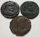 Ancient Coins - Group of 3x follis struck under Valentinian / Valentinianus
