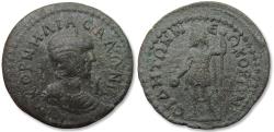 Ancient Coins - Æ 30mm (10 assaria) Salonina Augusta, Pamphylia, Side mint 254-268 A.D. - Apollo Sidetes reverse -