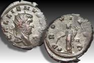 Ancient Coins - Silvered antoninianus Gallienus, Siscia mint circa 267-268 A.D. - PROVI AVG with II in field - bare bust variety