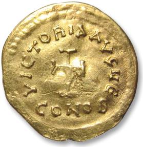 AV gold tremissis Heraclius, Constantinople mint, 5th officina circa ...