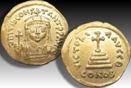 Ancient Coins - AV gold solidus Tiberius II Constantine, Constantinople mint 579-582 A.D. - officina Θ (= 9th) -