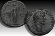 Ancient Coins - 33mm AE sestertius Antoninus Pius, Rome mint circa 140-144 A.D. - SALVS AVG -
