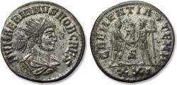 Ancient Coins - AE silvered antoninianus Numerian as Caesar, Cyzicus 282-283 A.D. - very rare NVMAERIANVS spelling -