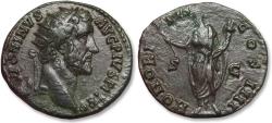 Ancient Coins - 26mm AE dupondius Antoninus Pius, Rome mint circa 145-161 A.D. - HONORI AVG COS IIII, Honos -