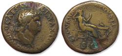 Ancient Coins - AE dupondius Nero, Lugdunum (Lyon) mint circa 67 A.D. - SECVRITAS AVGVSTI reverse -