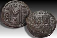 Ancient Coins - 24mm AE follis Leo V with Constantine, Constantinopolis 813-820 A.D. - with sales ticket (wrong attribution)