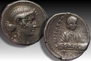 Ancient Coins - AR denarius M. Plaetorius M. f. Cestianus, Rome mint 69 B.C. - scarce type -